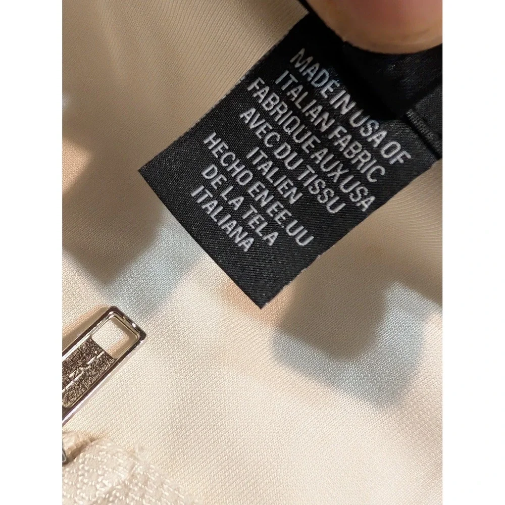 Ralph Lauren Black Label Cream Moto Jacket Womens Medium Full Zip READ‎